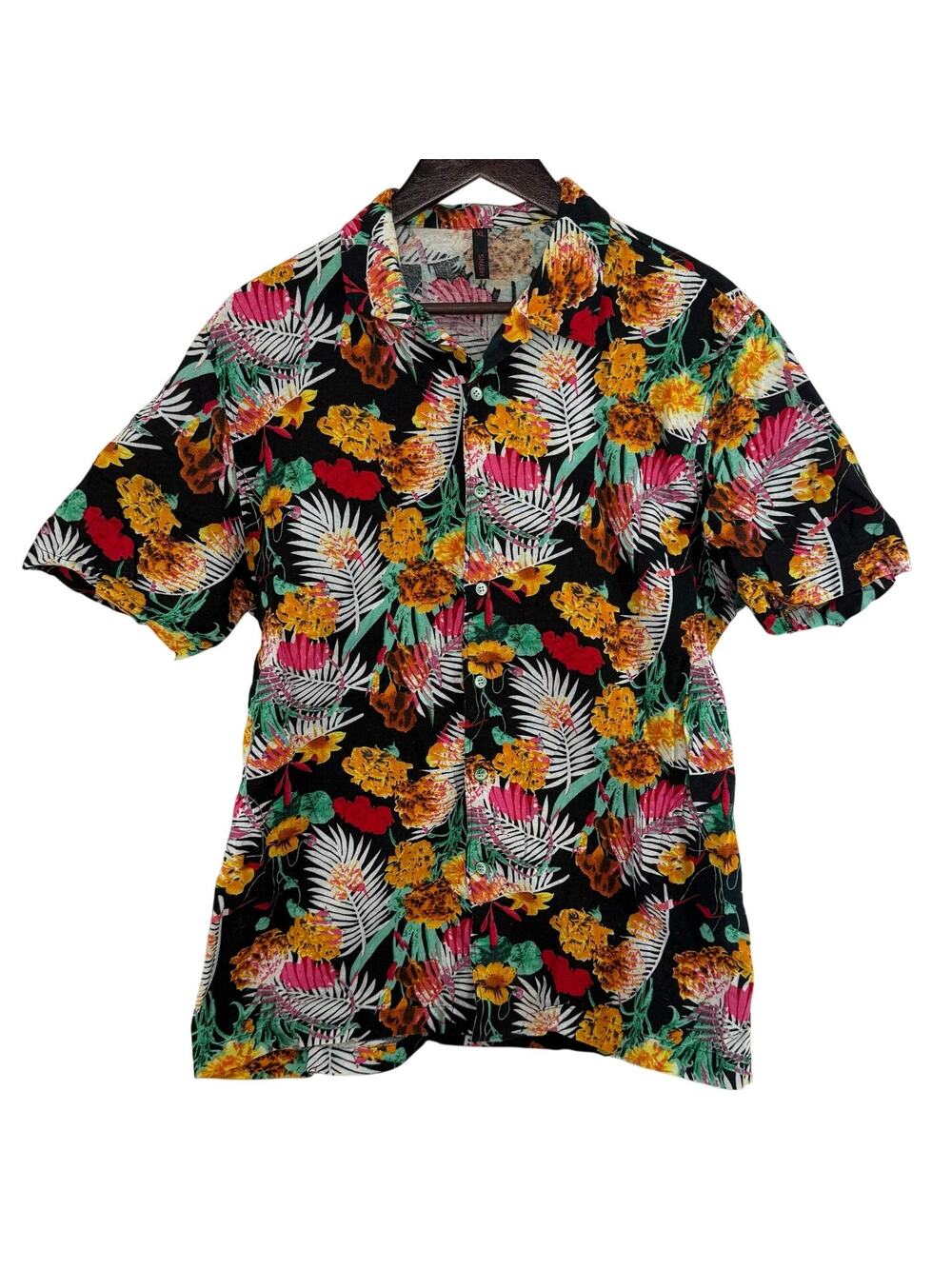 SMASH Black Tropical Floral Shirt XL